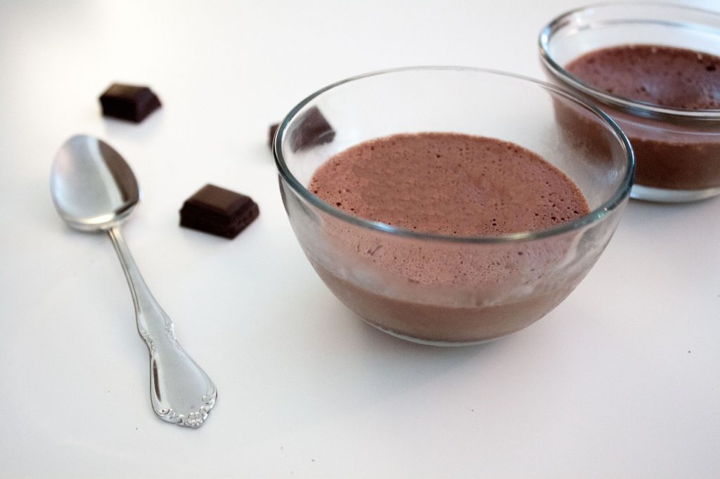 chocolate mousse, aquafaba, vegan